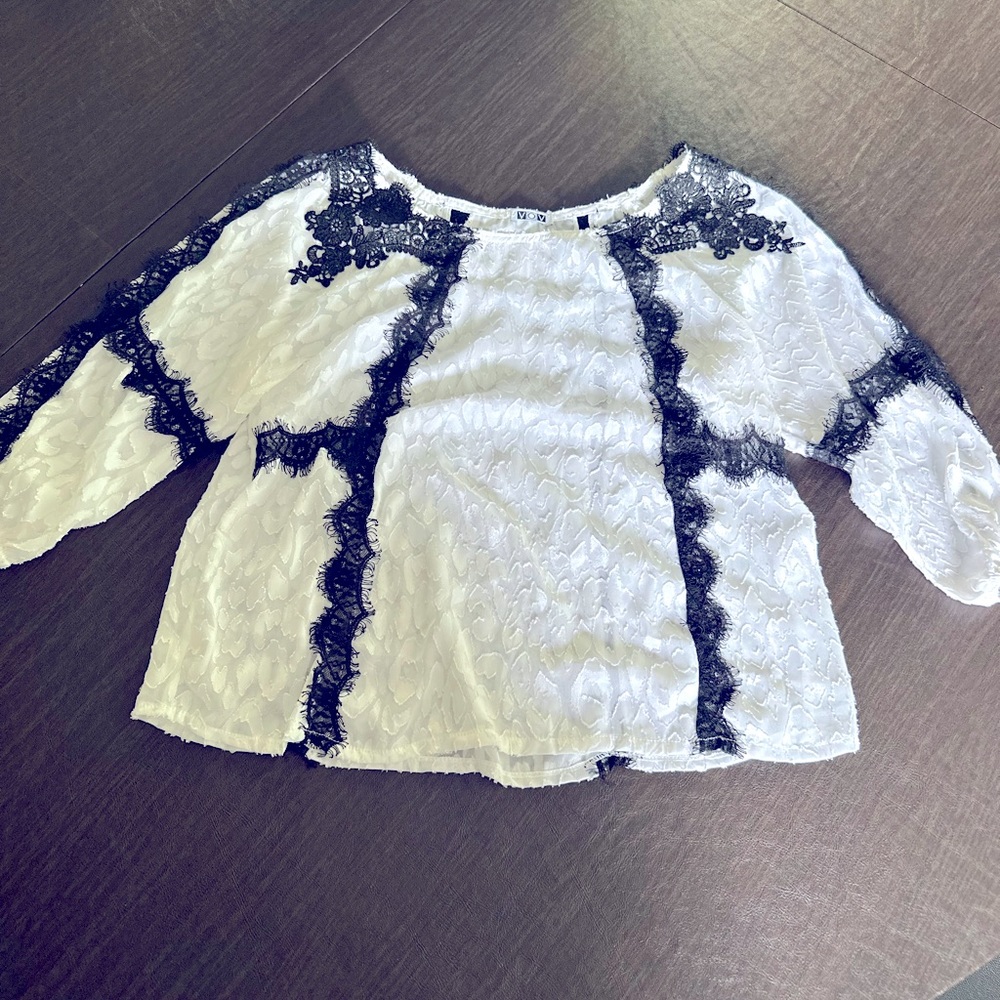 Sheer animal print blouse